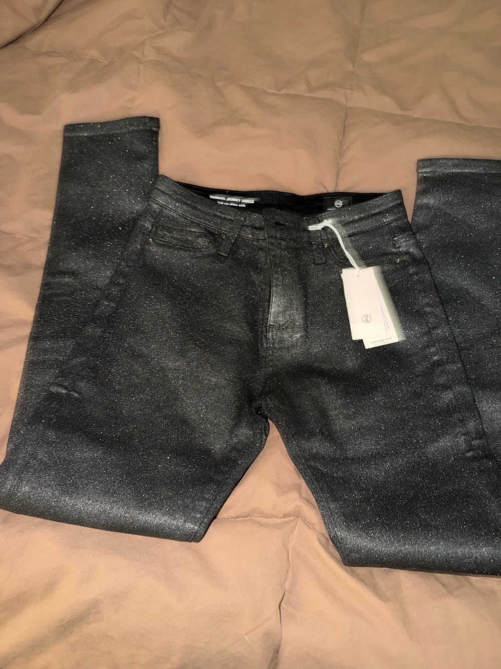 AG Adriano Goldschmied Luminous Gunmetal Shimmer Top
